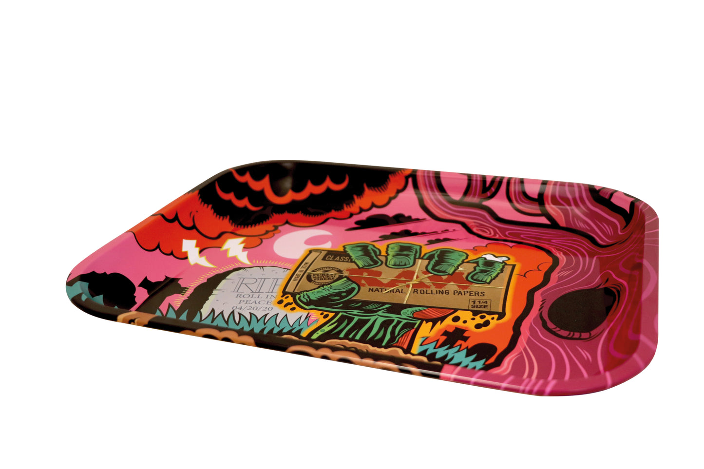 RAW METAL ROLLING TRAY ZOMBIE