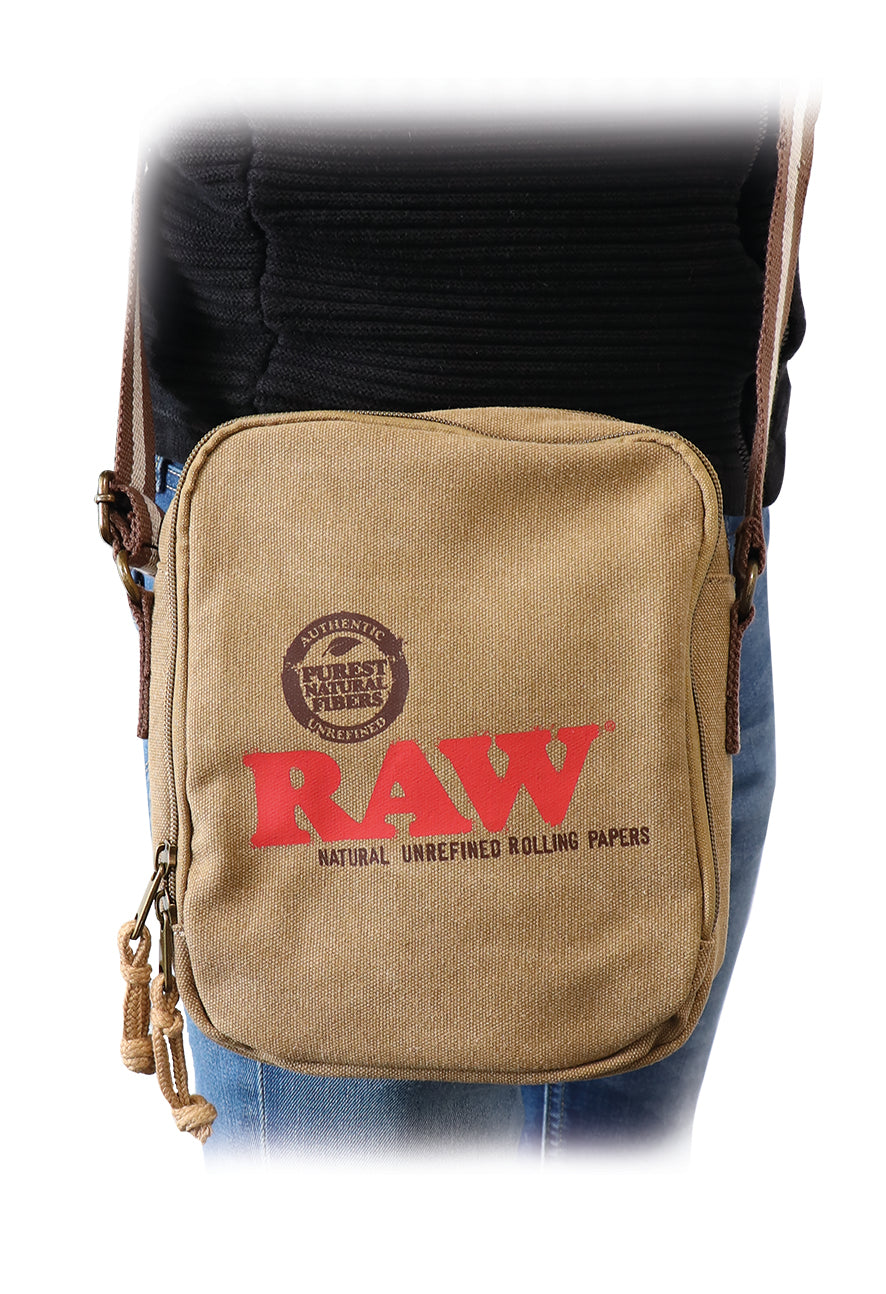 RAW ROLLING PAPERS SHOULDER BAG - BROWN