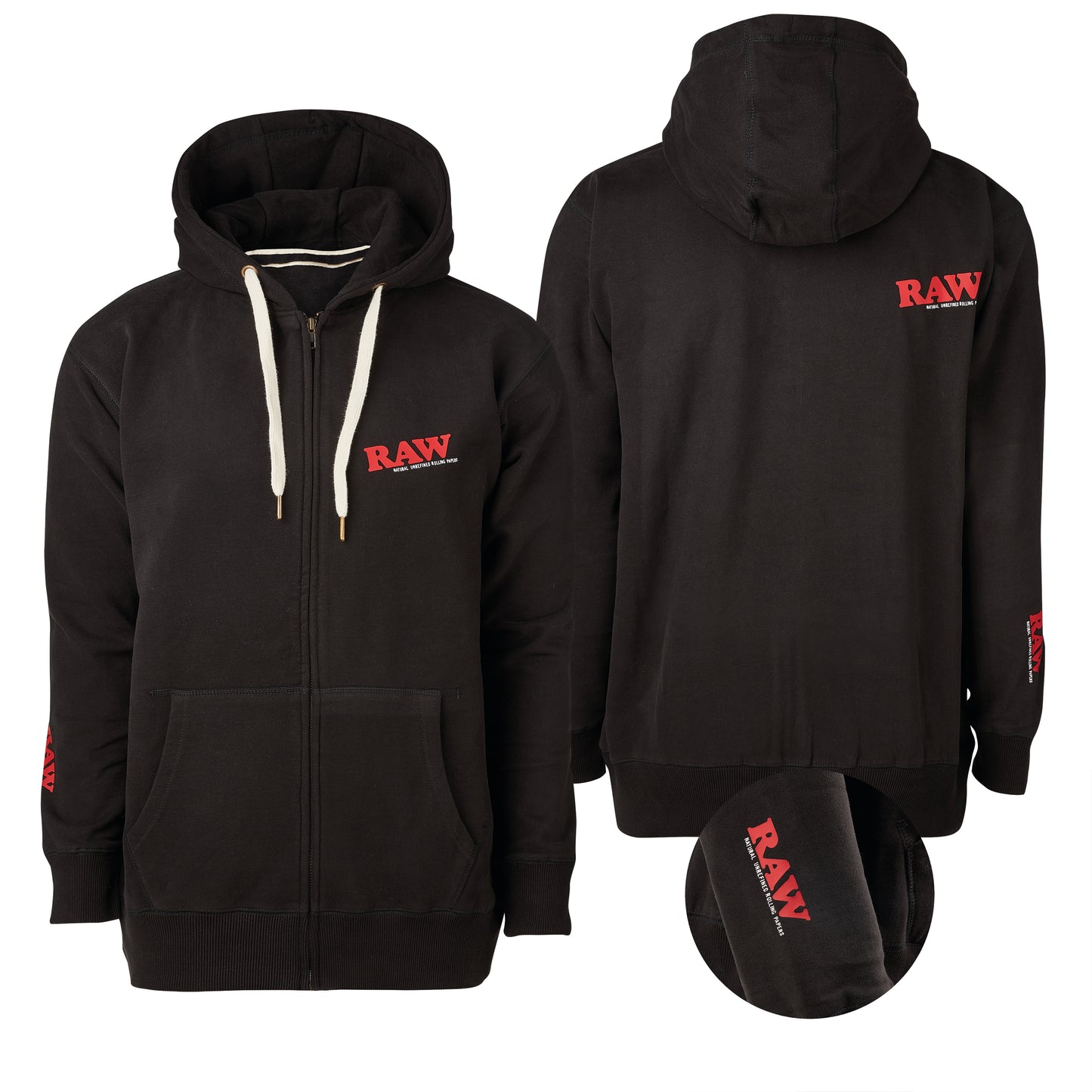 RAW ZIP HOODIE BLACK
