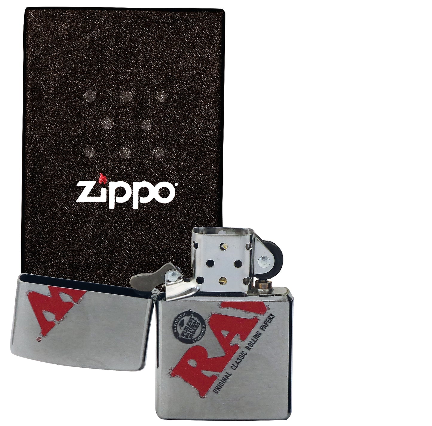 RAW ZIPPO SILVER WITH LOGO