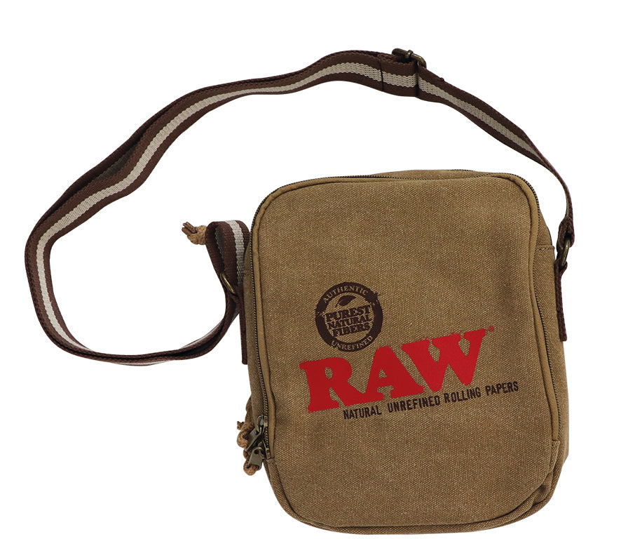RAW ROLLING PAPERS SHOULDER BAG - BROWN