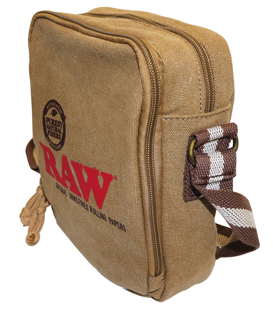 RAW ROLLING PAPERS SHOULDER BAG - BROWN