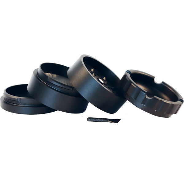 HAMMERCRAFT ALUMINUM GRINDER WITH ASHTRAY BLACK