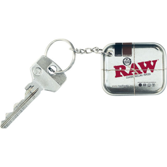 RAW MINIATURE ROLLING TRAY KEY CHAIN - SILVER