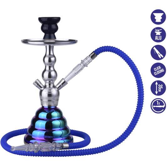 AL MALIK FES SILVER/RAINBOW NARGHILE' 35 cm