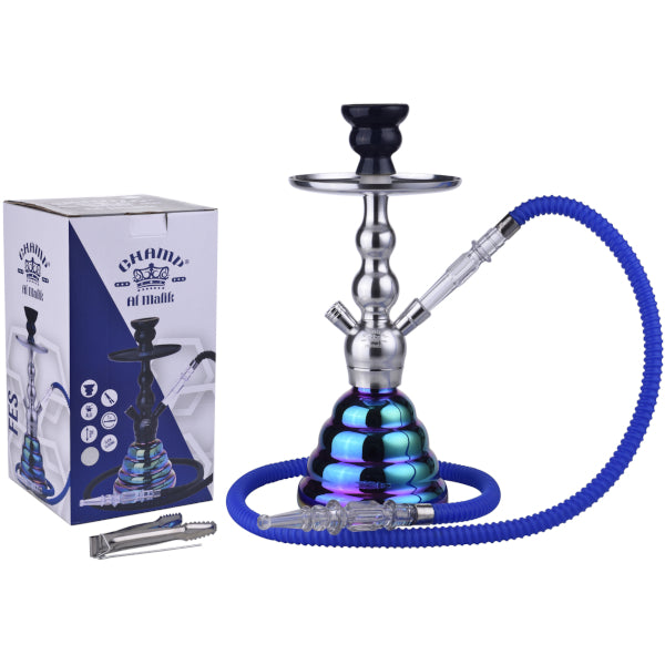 AL MALIK FES SILVER/RAINBOW NARGHILE' 35 cm