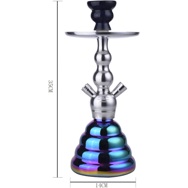 AL MALIK FES SILVER/RAINBOW NARGHILE' 35 cm