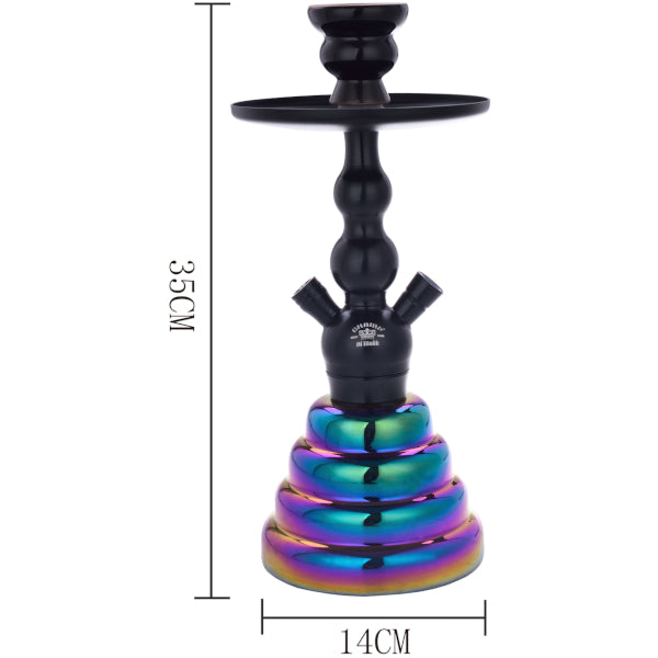 AL MALIK FES BLACK/RAINBOW NARGHILE' 35 cm