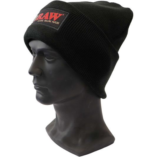 RAW HAT STASH BEANIE - BLACK