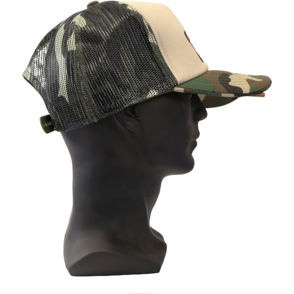 RAW HAT TRUCKER CAMO AND TAN